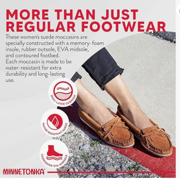 Minnetonka | Kilty Plus Moccasin Grey Suede | Size‎ 9 Women's - Picture 16 of 16